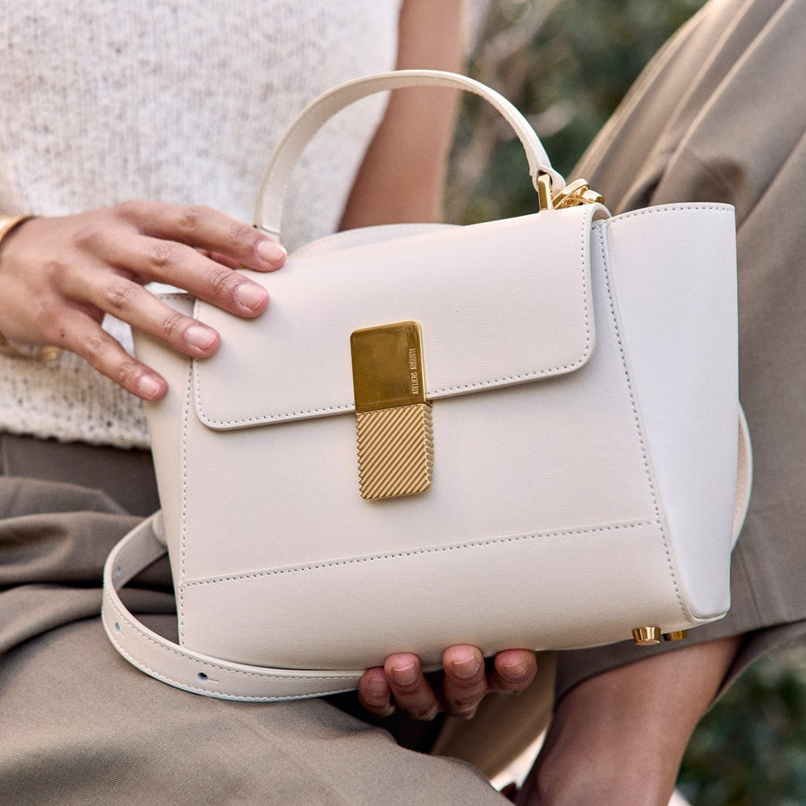 Mini Marly Gold Edition - Cuir Box Blanc Cassé Ateliers Auguste