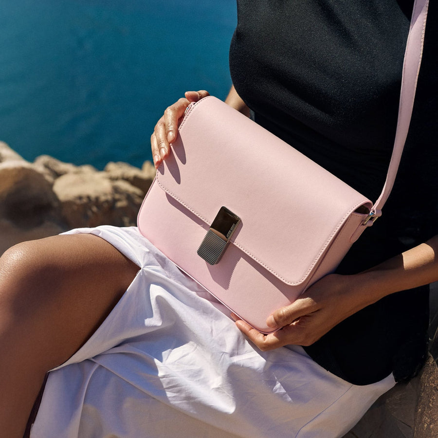 Monceau Silver Edition - Cuir Box Rose Pâle Ateliers Auguste