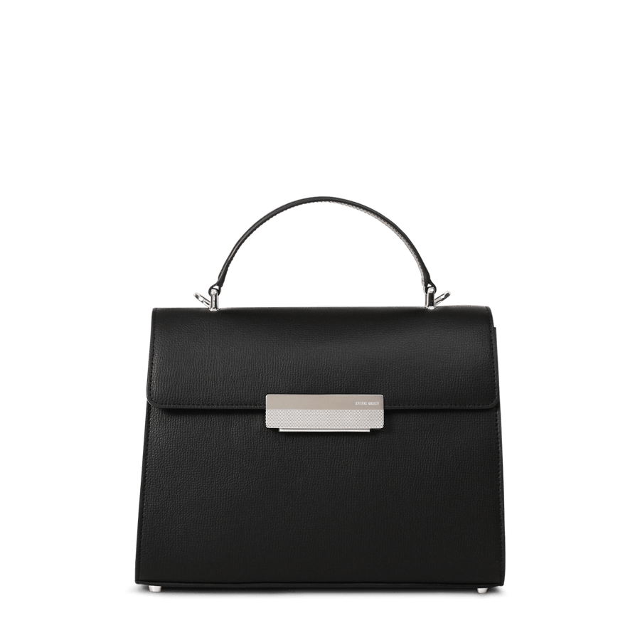 Capucine Silver Edition - Cuir Grainé Noir Ateliers Auguste