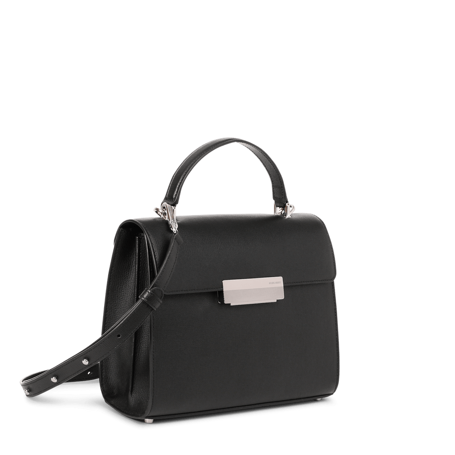 Capucine Silver Edition - Cuir Grainé Noir Ateliers Auguste