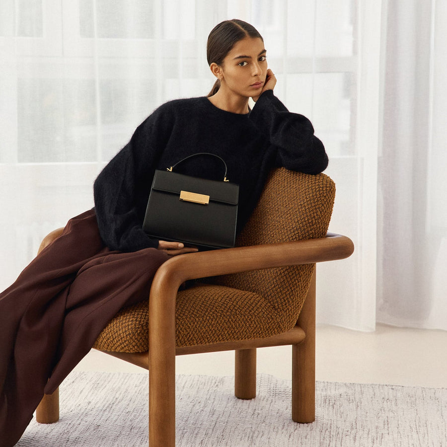 Capucine Gold Edition - Cuir Box Noir Ateliers Auguste