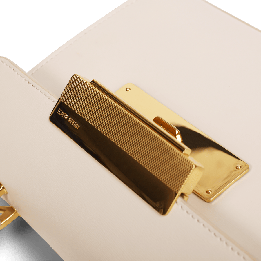 Mini Capucine Gold Edition - Cuir Box Blanc Cassé Ateliers Auguste