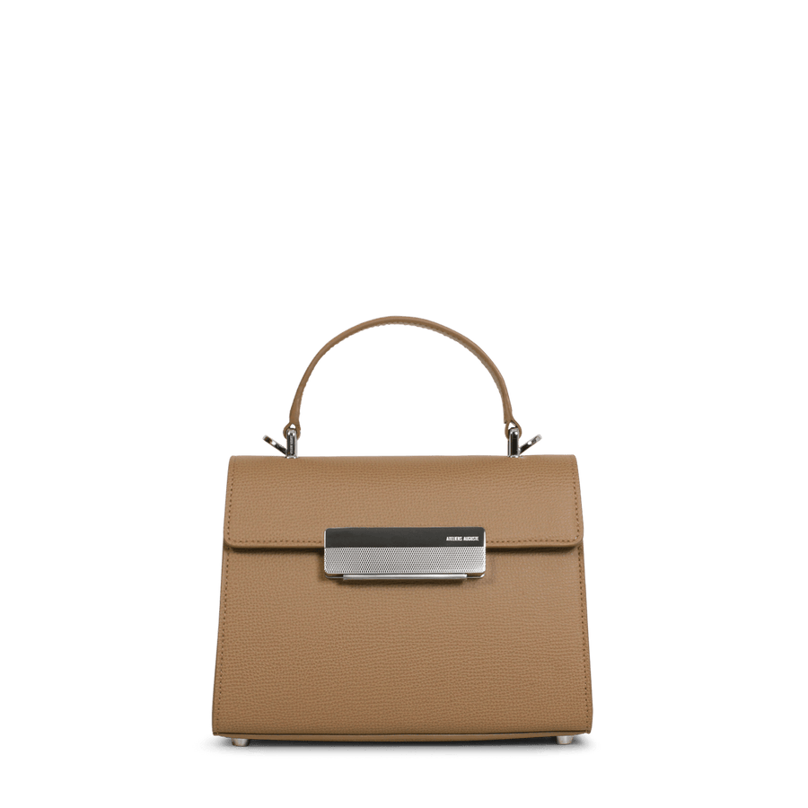 Mini Capucine Silver Edition - Cuir Grainé Cappuccino Ateliers Auguste