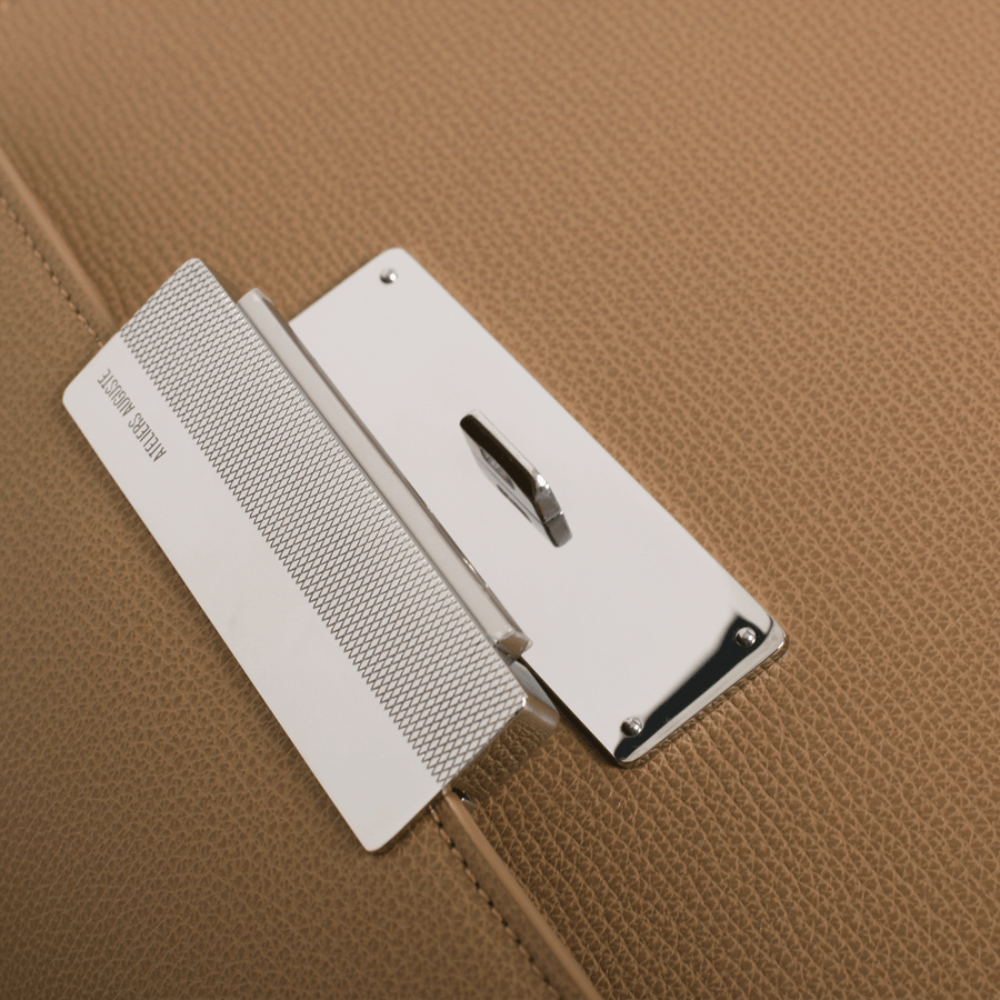 Mini Capucine Silver Edition - Cuir Grainé Cappuccino Ateliers Auguste
