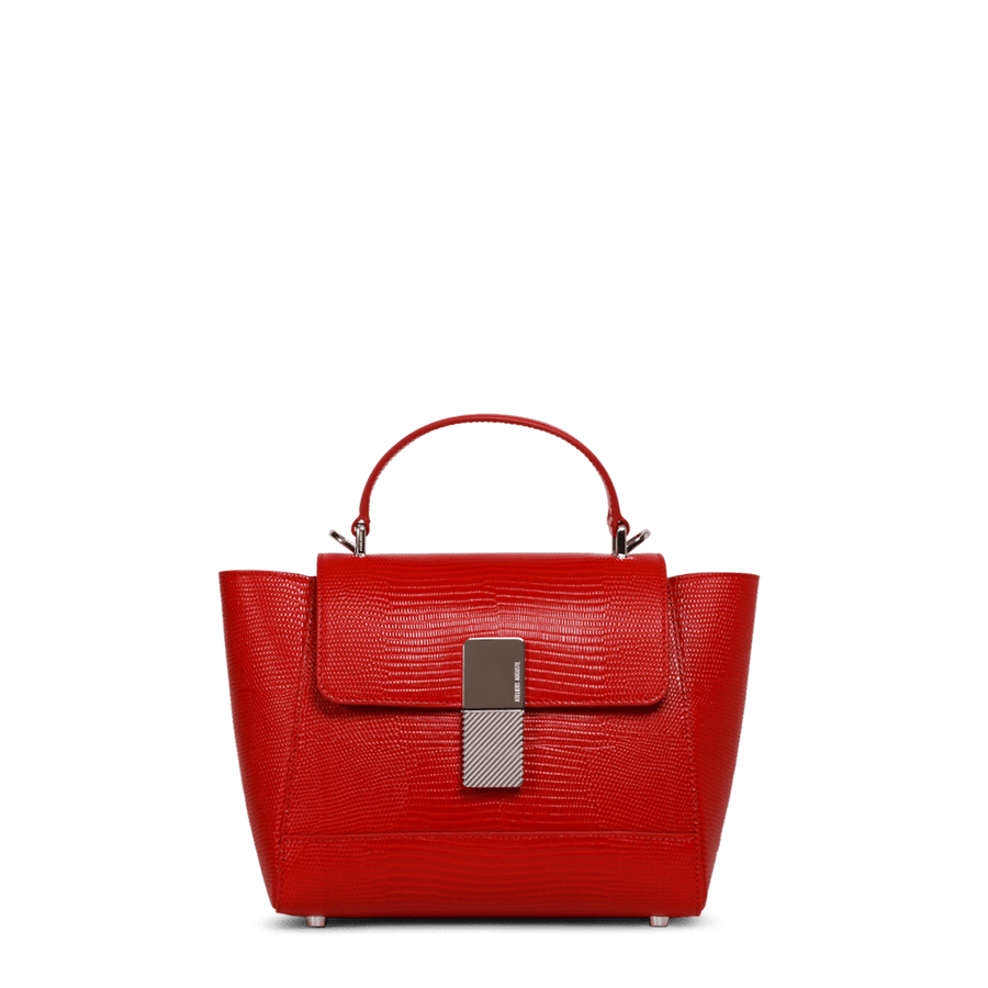 Mini Marly Silver Edition - Cuir Embossé Lézard Rouge Ateliers Auguste