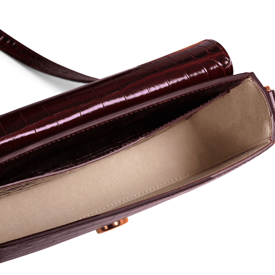 Monceau Gold Edition - Cuir Embossé Croco Bordeaux Ateliers Auguste