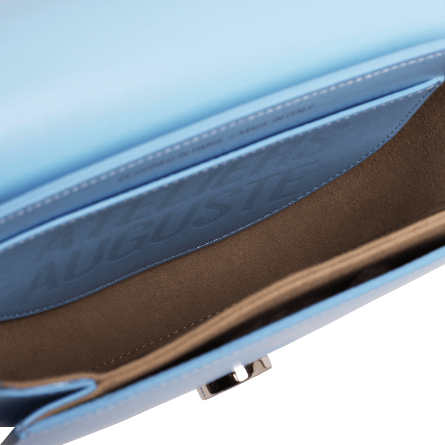 Mini Sully Silver Edition - Cuir Box Bleu Clair Ateliers Auguste