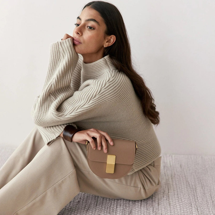 Mini Sully Gold Edition - Cuir Box Taupe Ateliers Auguste