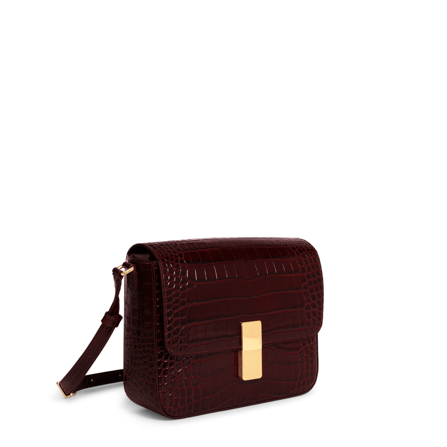 Monceau Gold Edition - Cuir Embossé Croco Bordeaux Ateliers Auguste