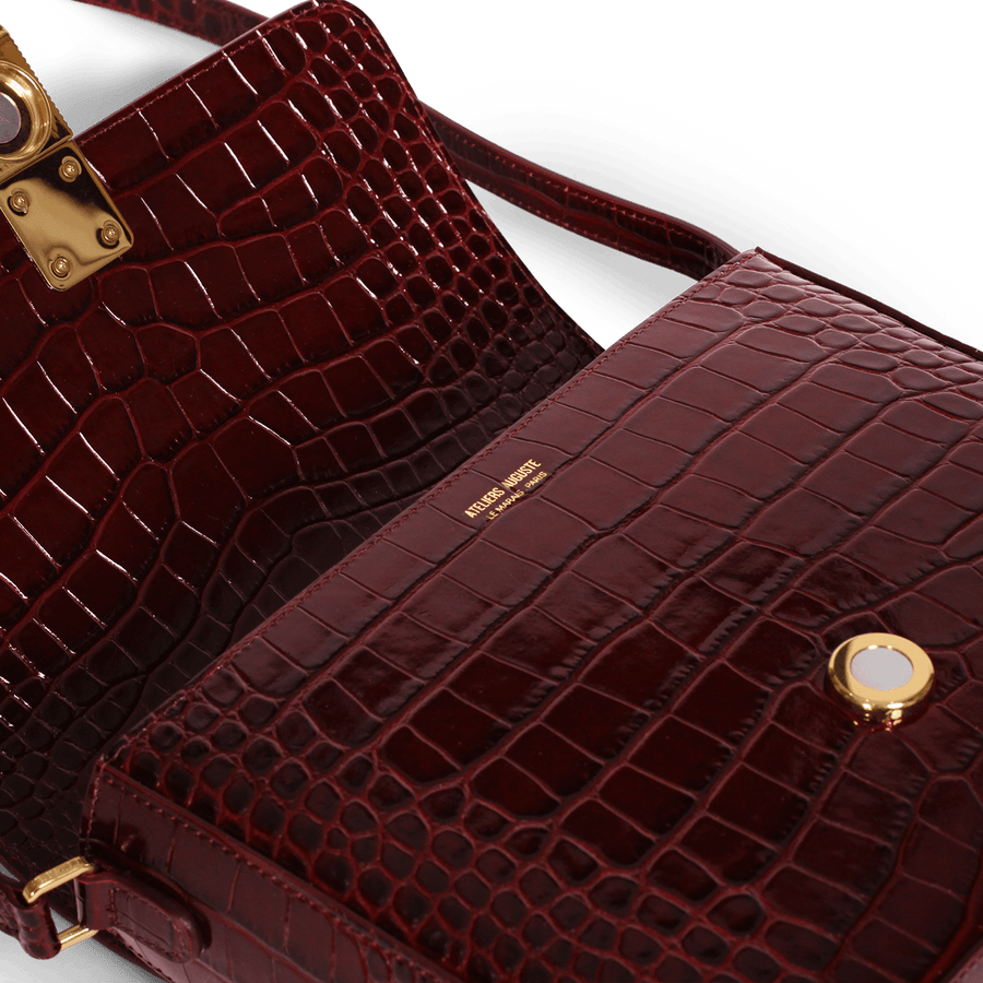 Monceau Gold Edition - Cuir Embossé Croco Bordeaux Ateliers Auguste