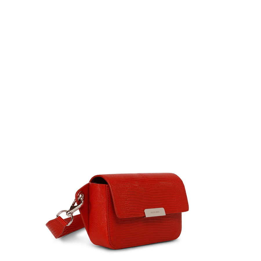 Roquette Silver Edition - Cuir Embossé Lézard Rouge Ateliers Auguste